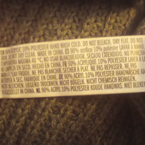 Gray Preppy Varsity Style Pullover Sweater sz 3 Oversized Rib Knit - Picture 9 of 11